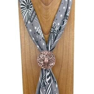 Western Copper Longhorn Scarf Slide Wild Rag